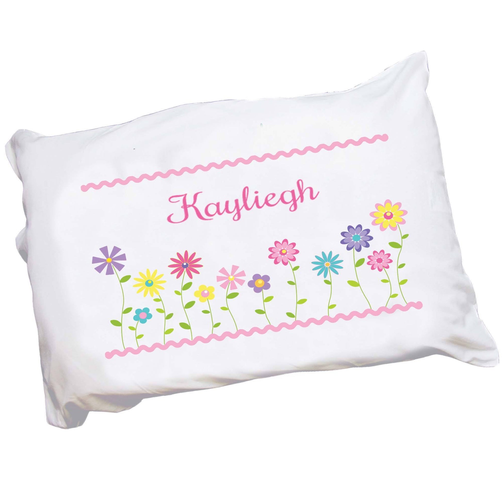 Personalized Stemmed Flower Pillowcase - MyBambino.com