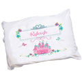 Personalized Girl's Pink Teal Castle Pillowcase - MyBambino.com
