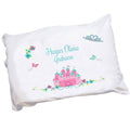 Personalized Girl's Pink Teal Castle Pillowcase - MyBambino.com