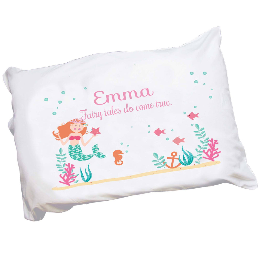 Girls Personalized Little Mermaid Pillowcase Bedding