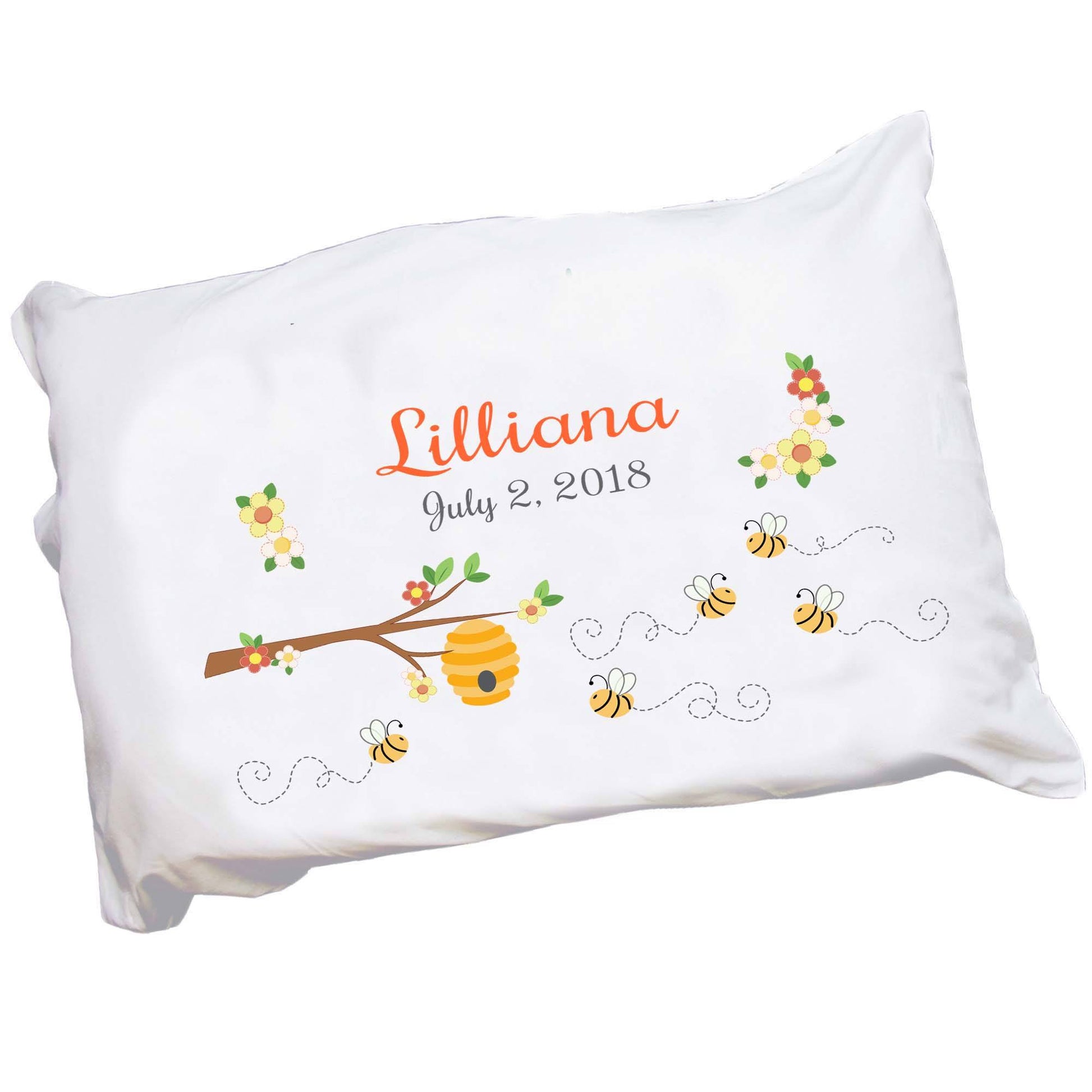 Personalized Honey Bees Pillowcase - MyBambino.com