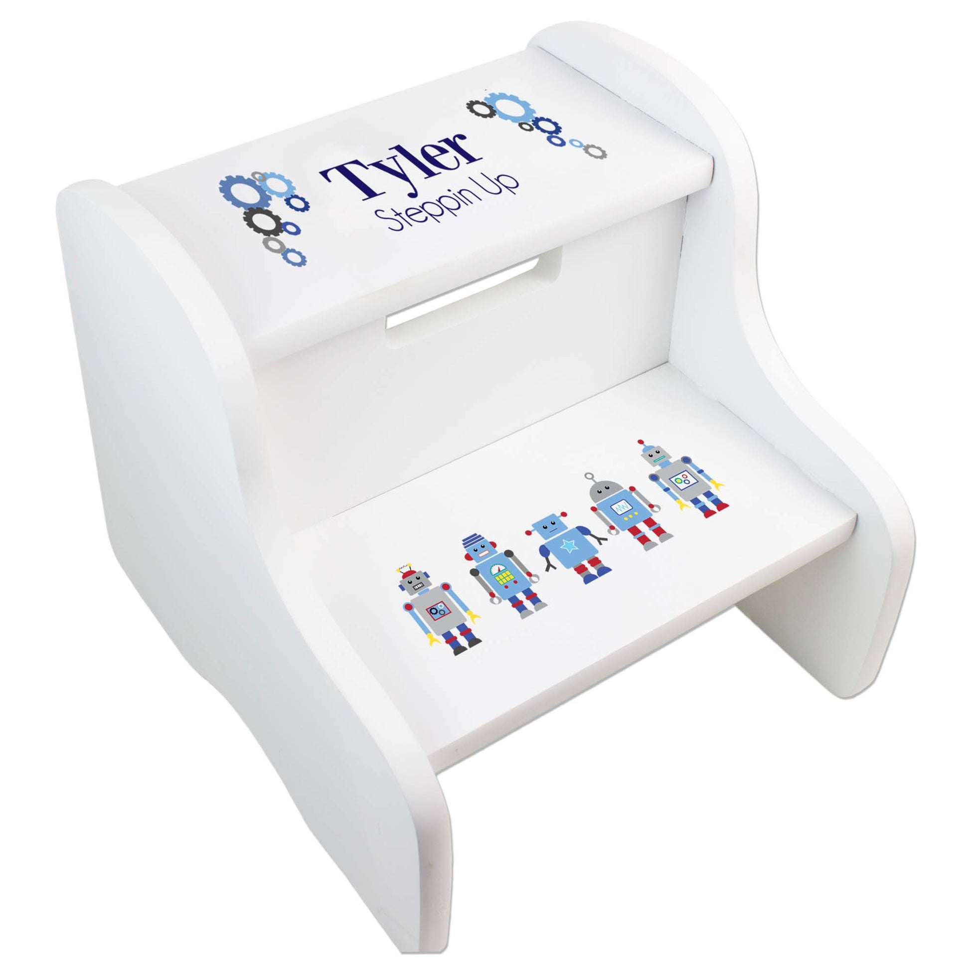 Child's White Robot Two Step Stool - MyBambino.com