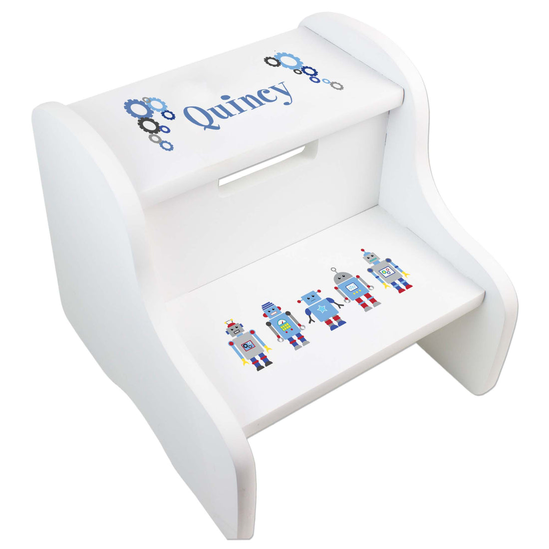 Child's White Robot Two Step Stool - MyBambino.com