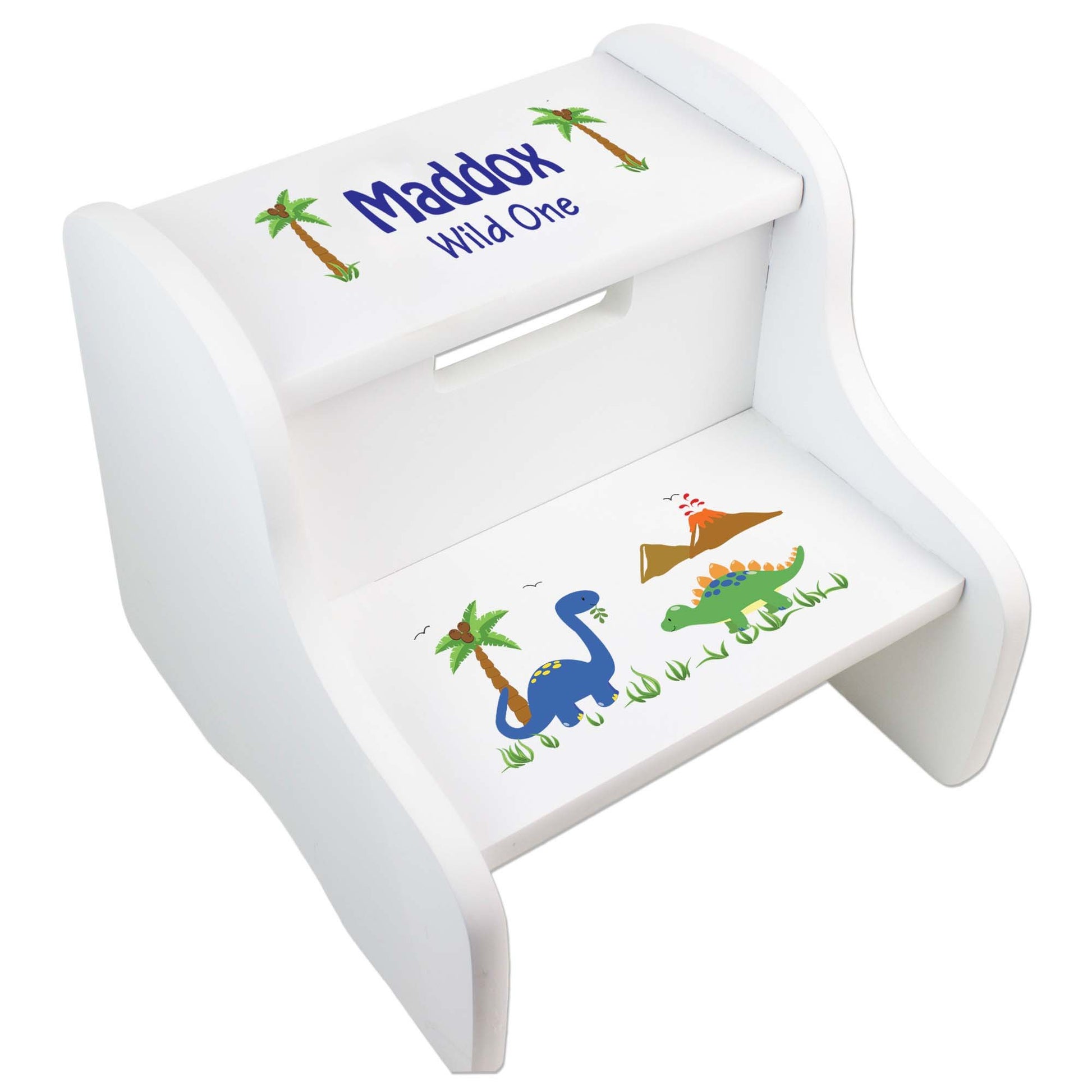 Child's White Woodland Two Step Stool - MyBambino.com