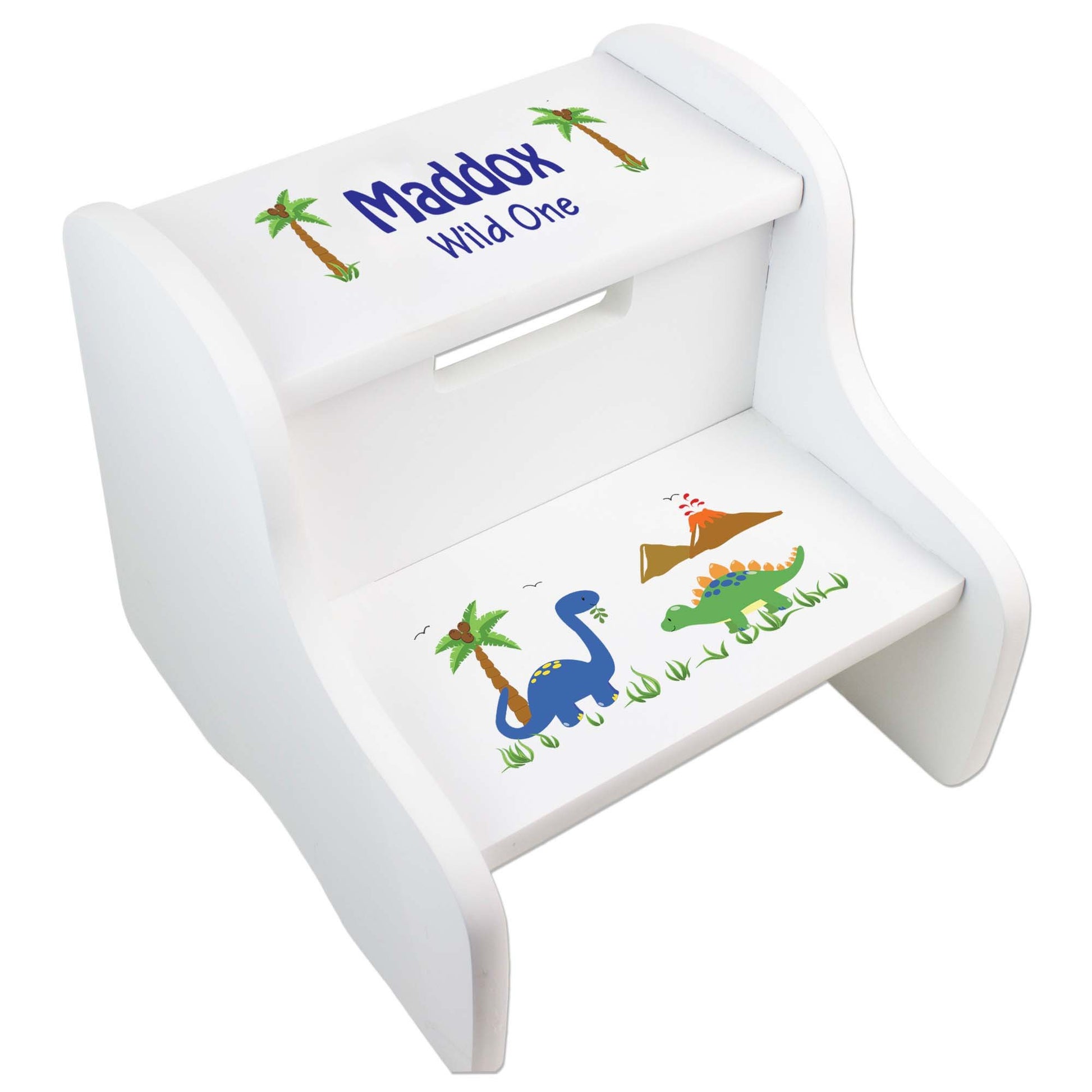 Personalized Woodland Animals White Step Stool