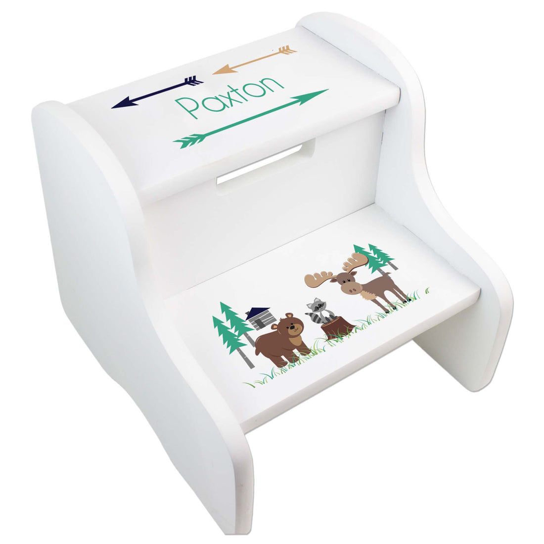 Child's White North Woodland Two Step Stool - MyBambino.com