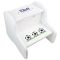 Personalized Soccer Balls White Two Step Stool