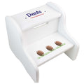 Child's White Personalized Football White Two Step Stool - MyBambino.com