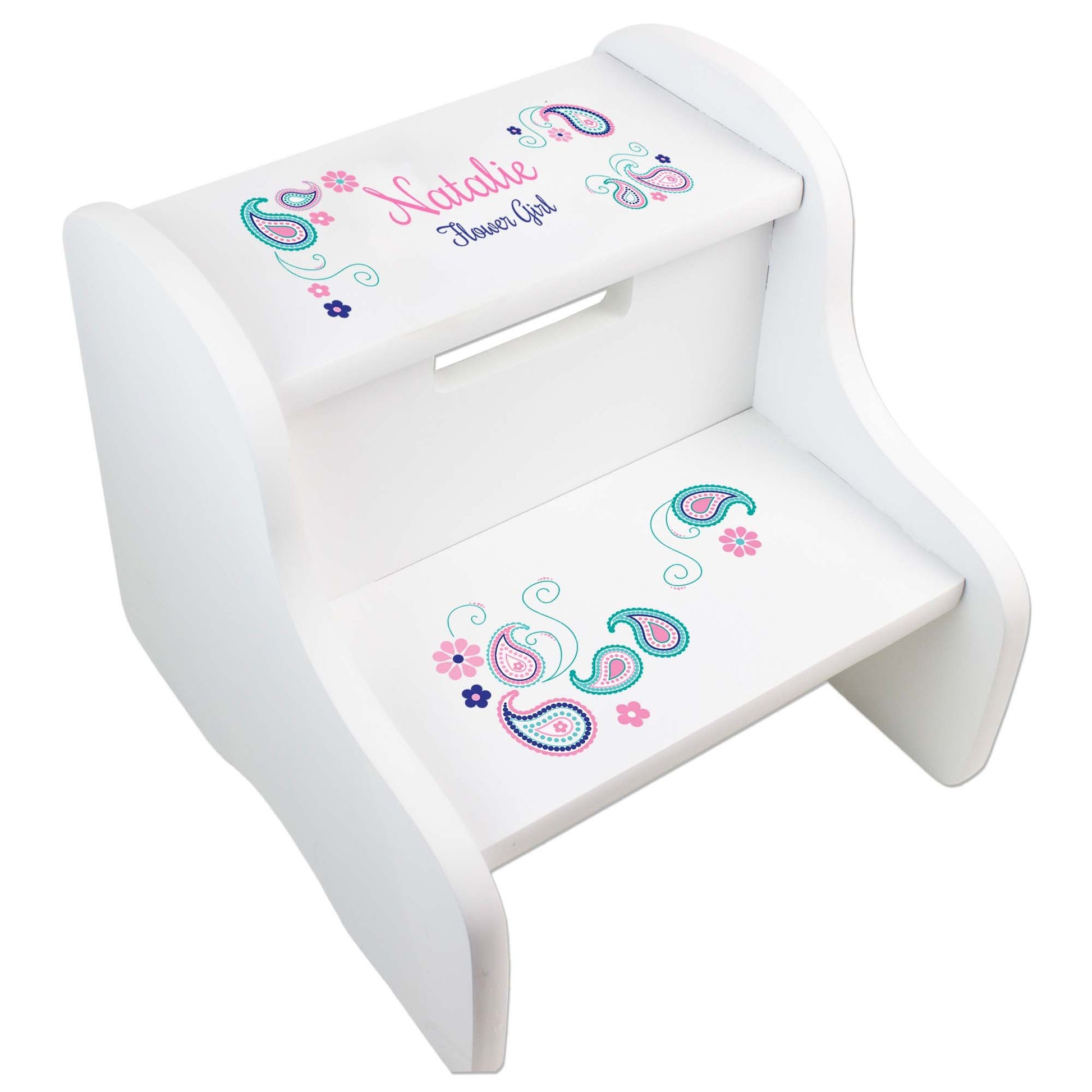 Girl's Princess Castle White Two Step Stool - MyBambino.com
