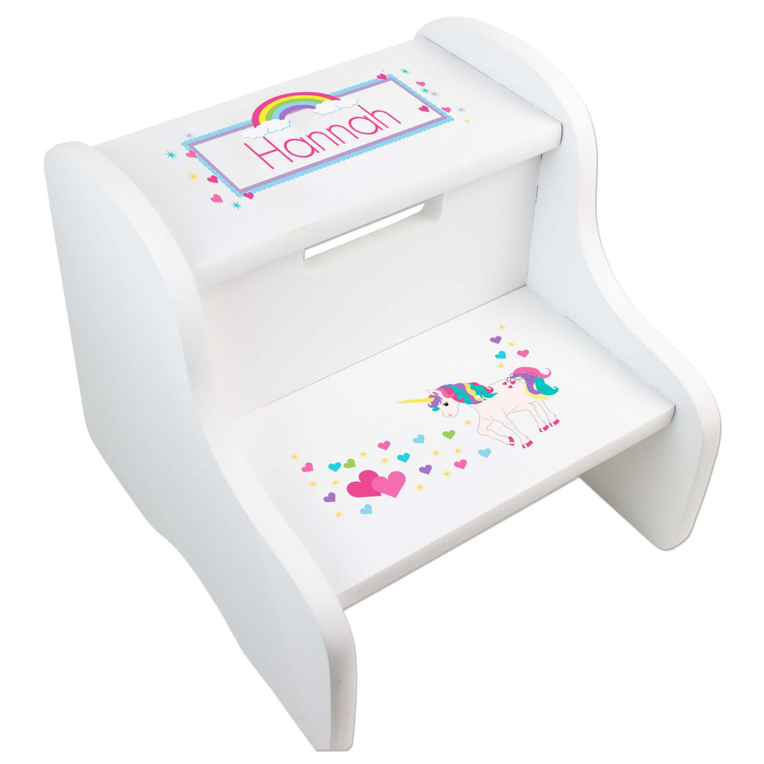 Girl's Unicorn White Two Step Stool - MyBambino.com