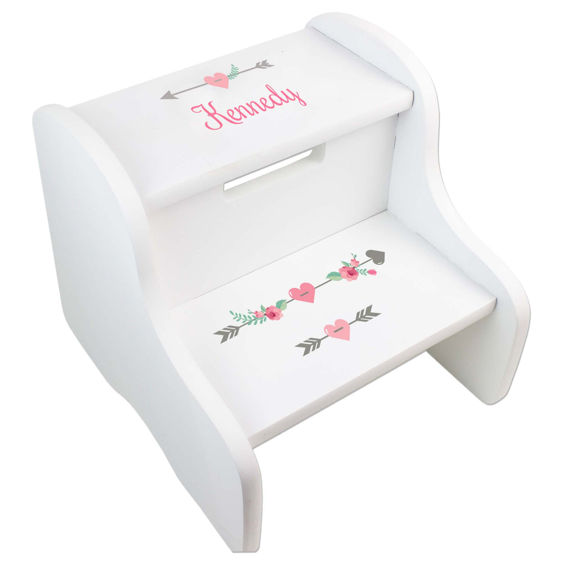 Girl's Tribal Arrow Girl White Two Step Stool - MyBambino.com