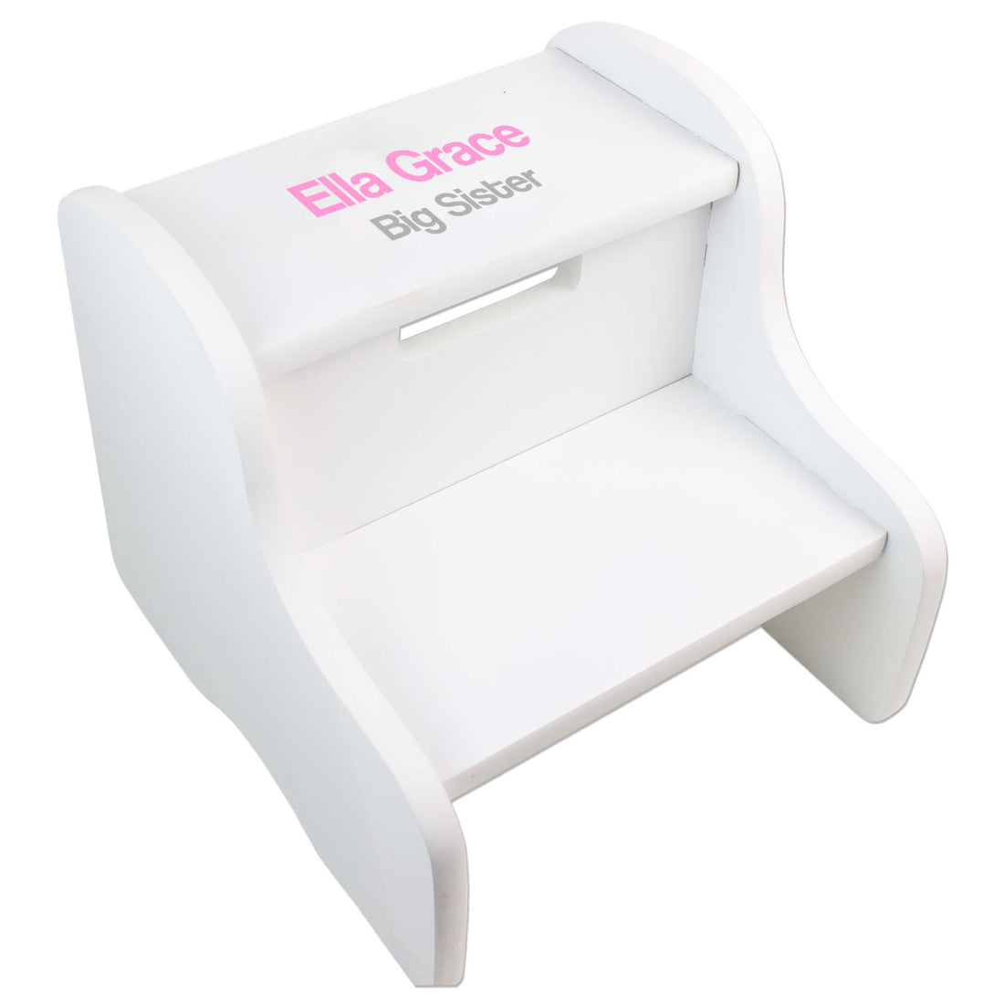 Children's White Two Step Stool - Name Only - MyBambino.com