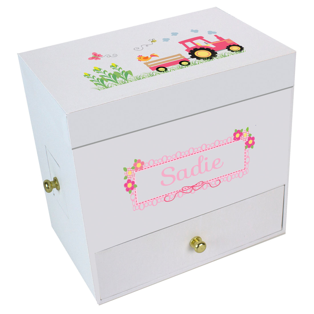 Pink Tractor Deluxe Musical Ballerina Jewelry Box