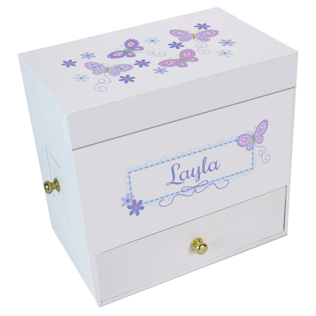 Lavender Butterflies Deluxe Musical Ballerina Jewelry Box - MyBambino.com