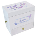 Lavender Butterflies Deluxe Musical Ballerina Jewelry Box - MyBambino.com