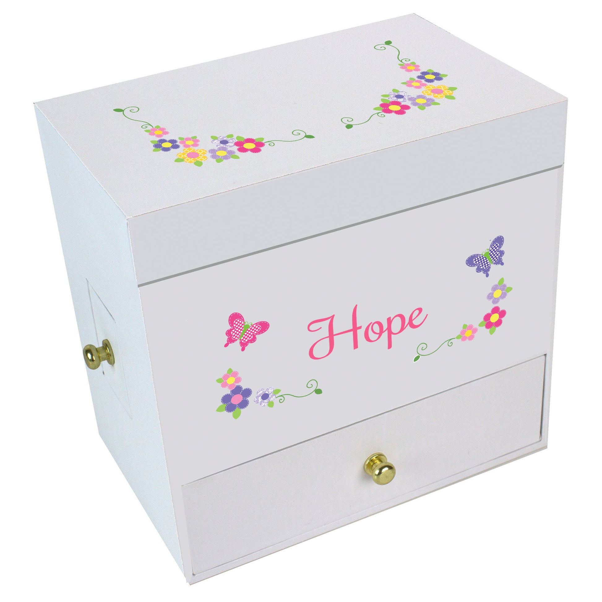 Bright Butterfly Garland Deluxe Musical Ballerina Jewelry Box