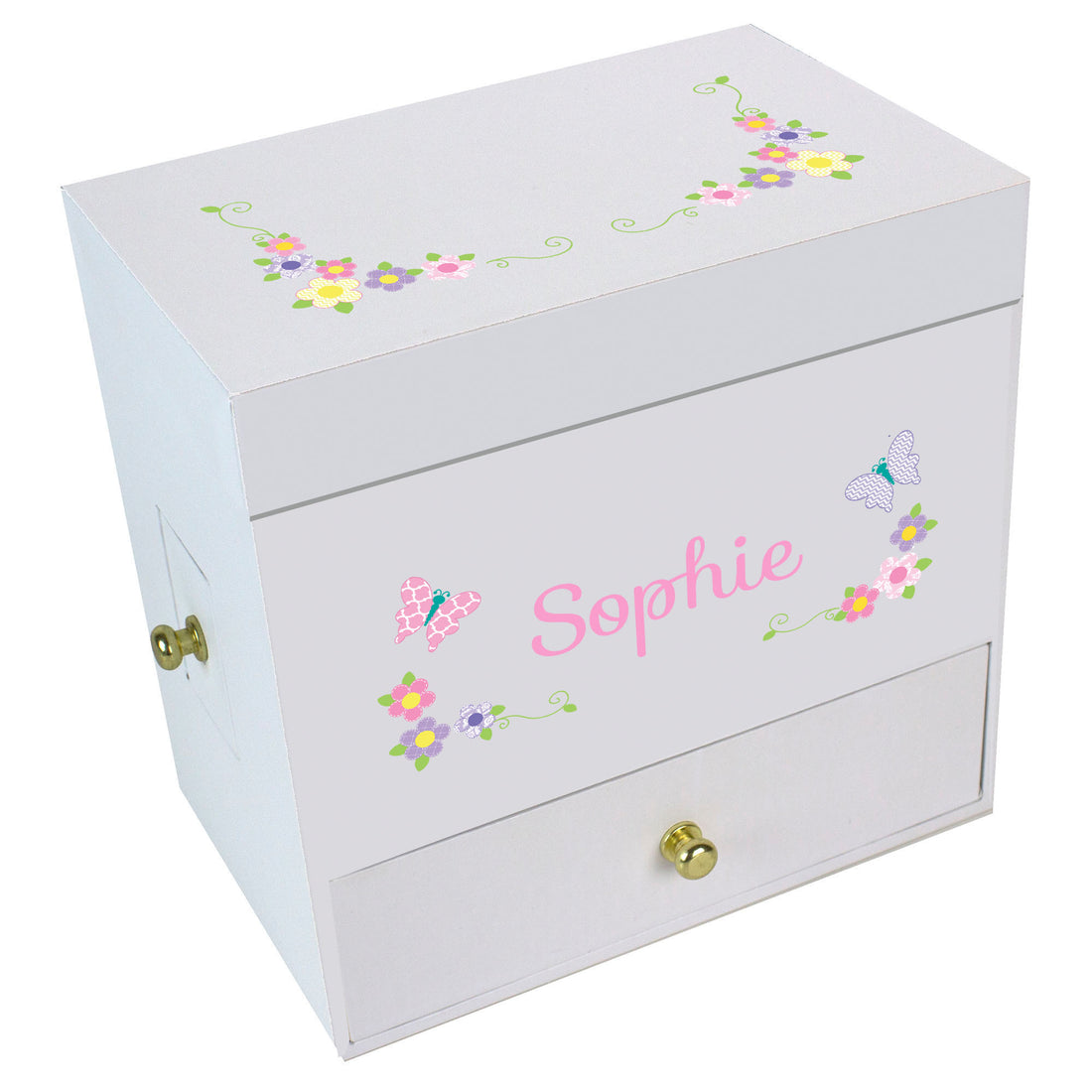 Pastel Butterfly Garland Deluxe Musical Ballerina Jewelry Box - MyBambino.com