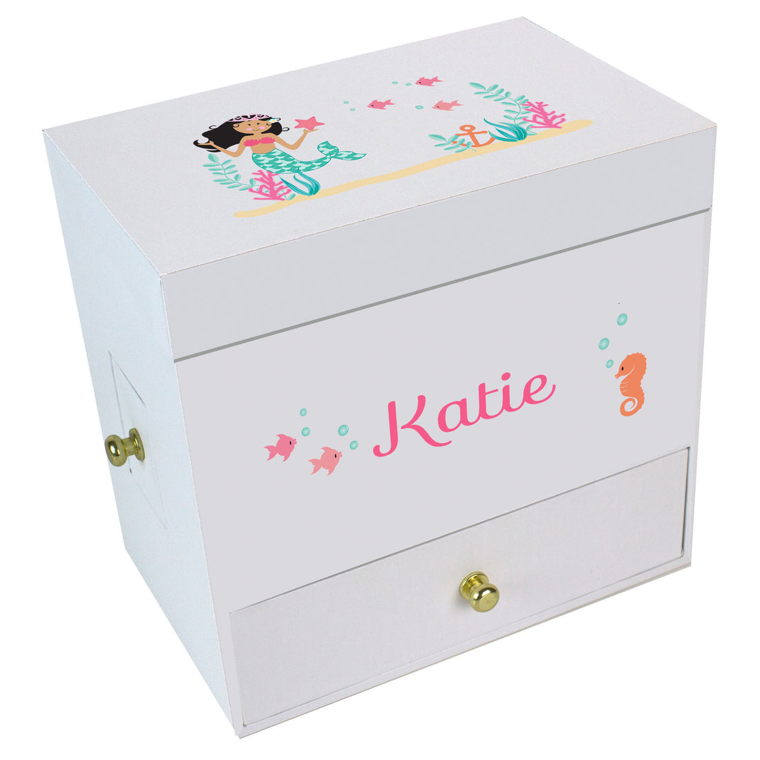 African American Mermaid - Deluxe Musical Ballerina Jewelry Box - MyBambino.com