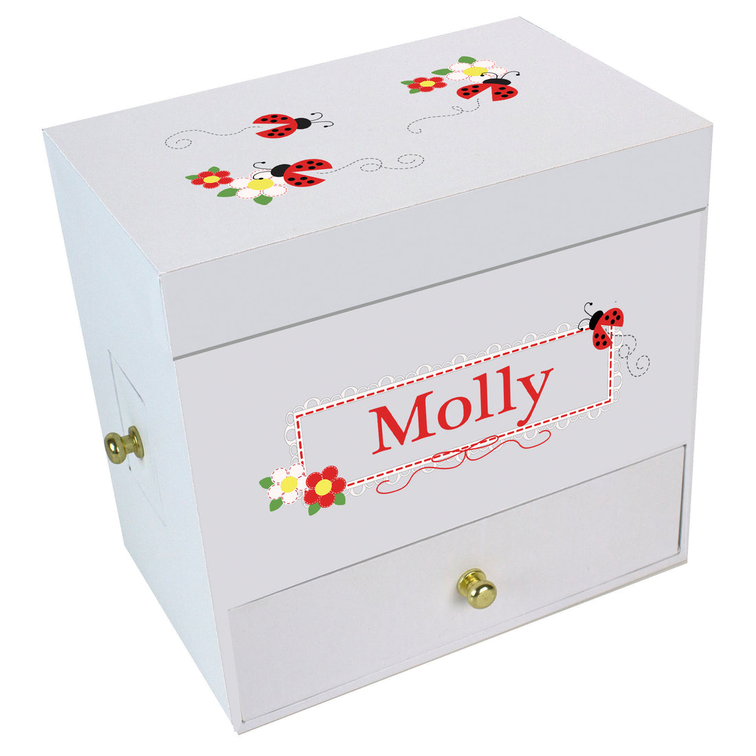 Red Ladybugs Deluxe Musical Ballerina Jewelry Box - MyBambino.com