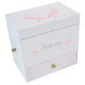 Pink Gray Cross Deluxe Ballerina Jewelry Box - MyBambino.com