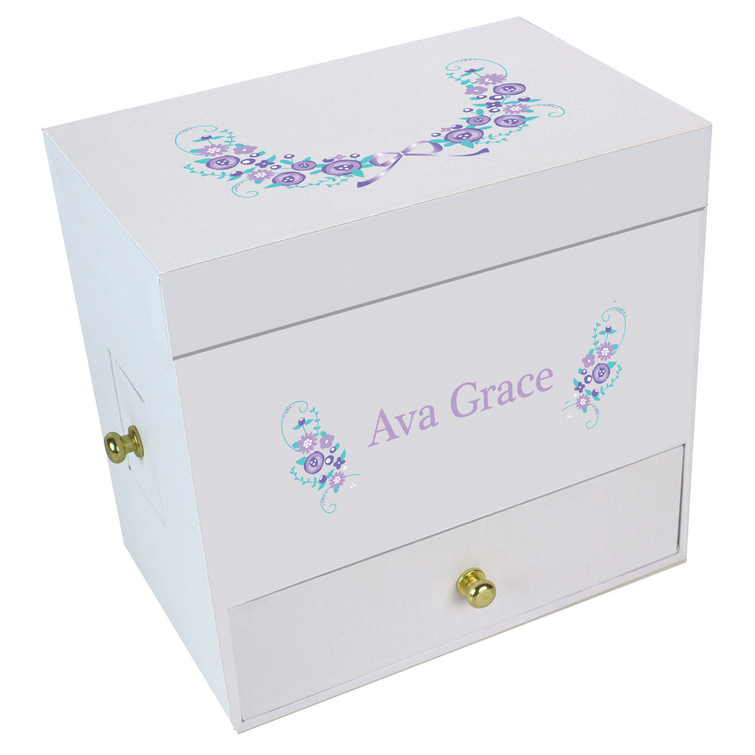 Lavender Garland Deluxe Musical Ballerina Jewelry Box - MyBambino.com