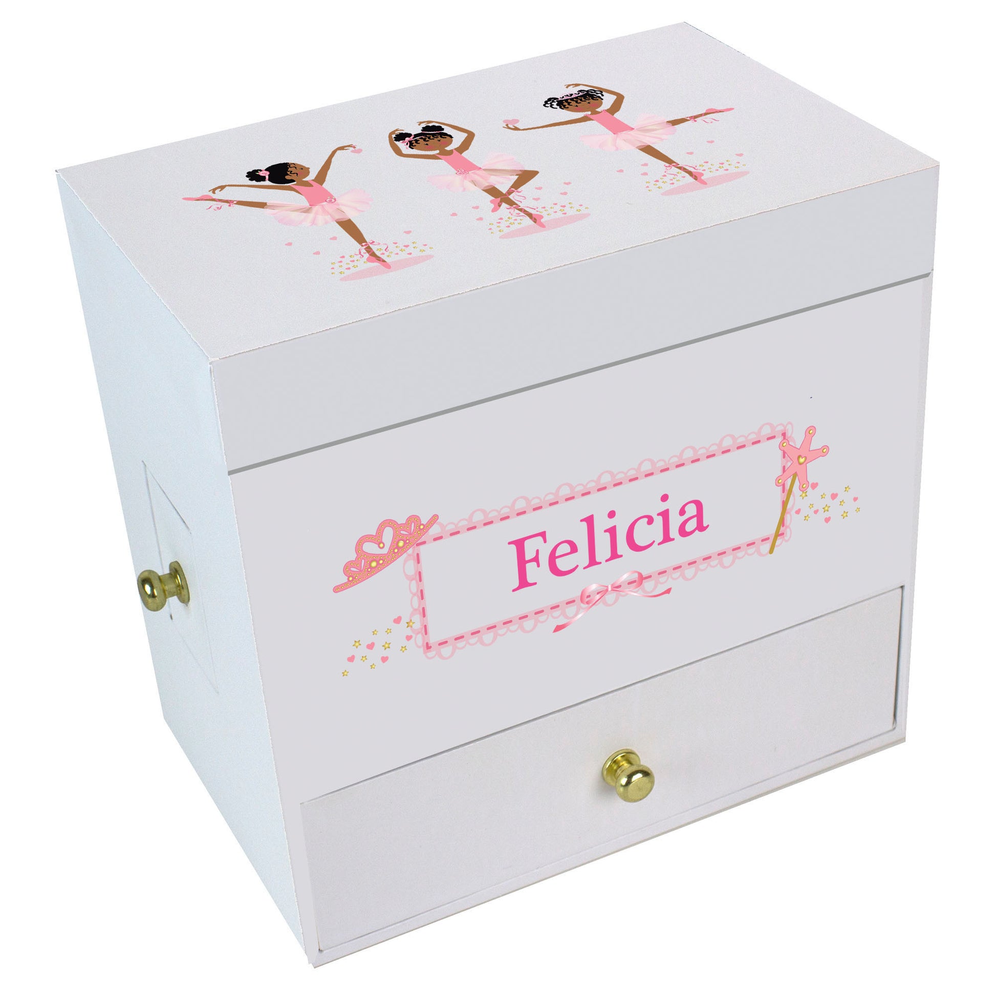 African American Ballerina Musical Jewelry Box - Deluxe - MyBambino.com