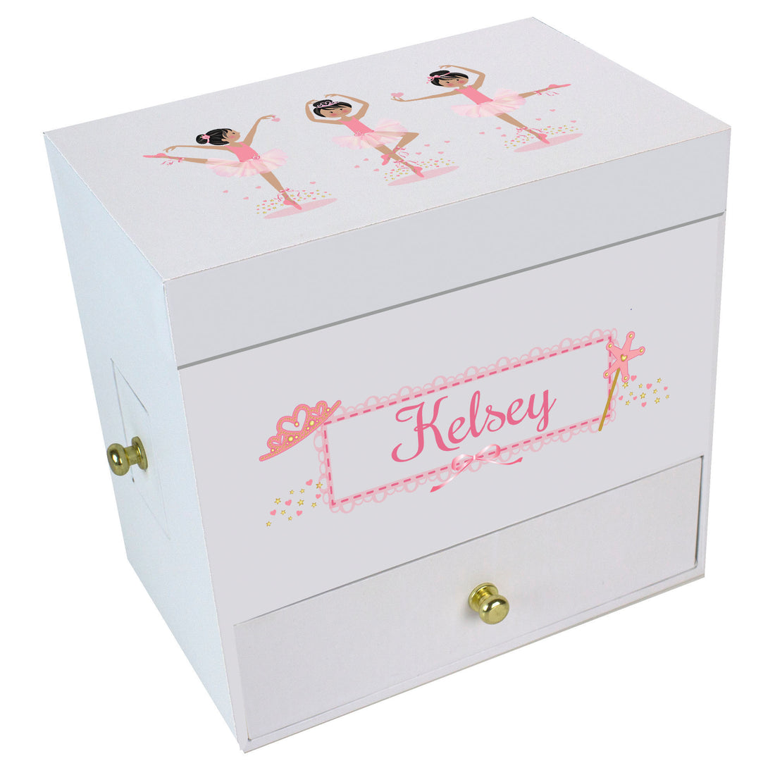 Black Hair Ballerina Deluxe Musical Jewelry Box - MyBambino.com
