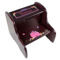Personalized Pink Princess Castel Espresso Two Step Stool - MyBambino.com