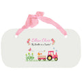 Personalized Girls Wall Plaque - Pink Tractor - MyBambino.com