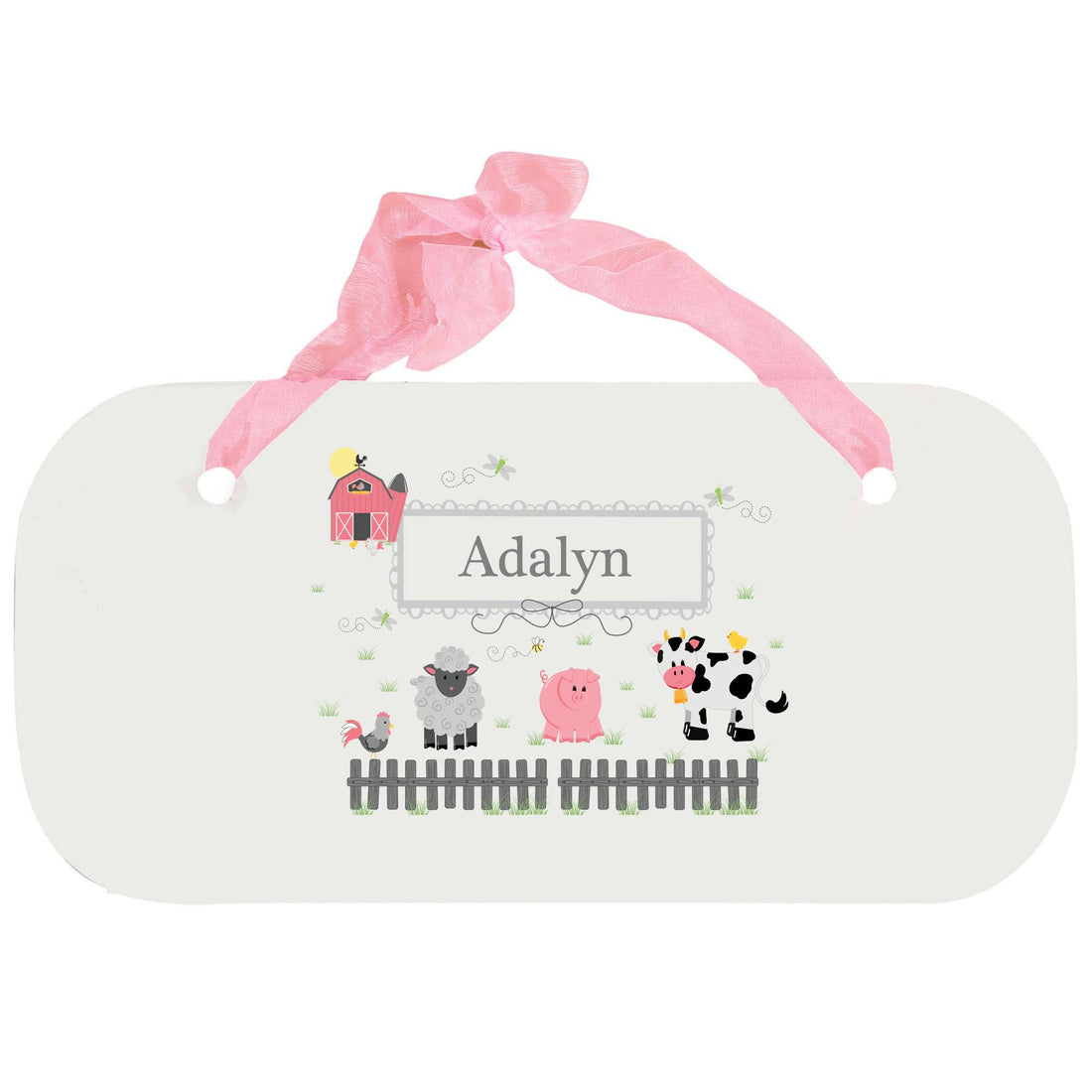 Personalized Girls Wall Plaque - Barnyard Friends Pastel - MyBambino.com