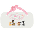 Personalized Girls Wall Plaque with Pink Dog design