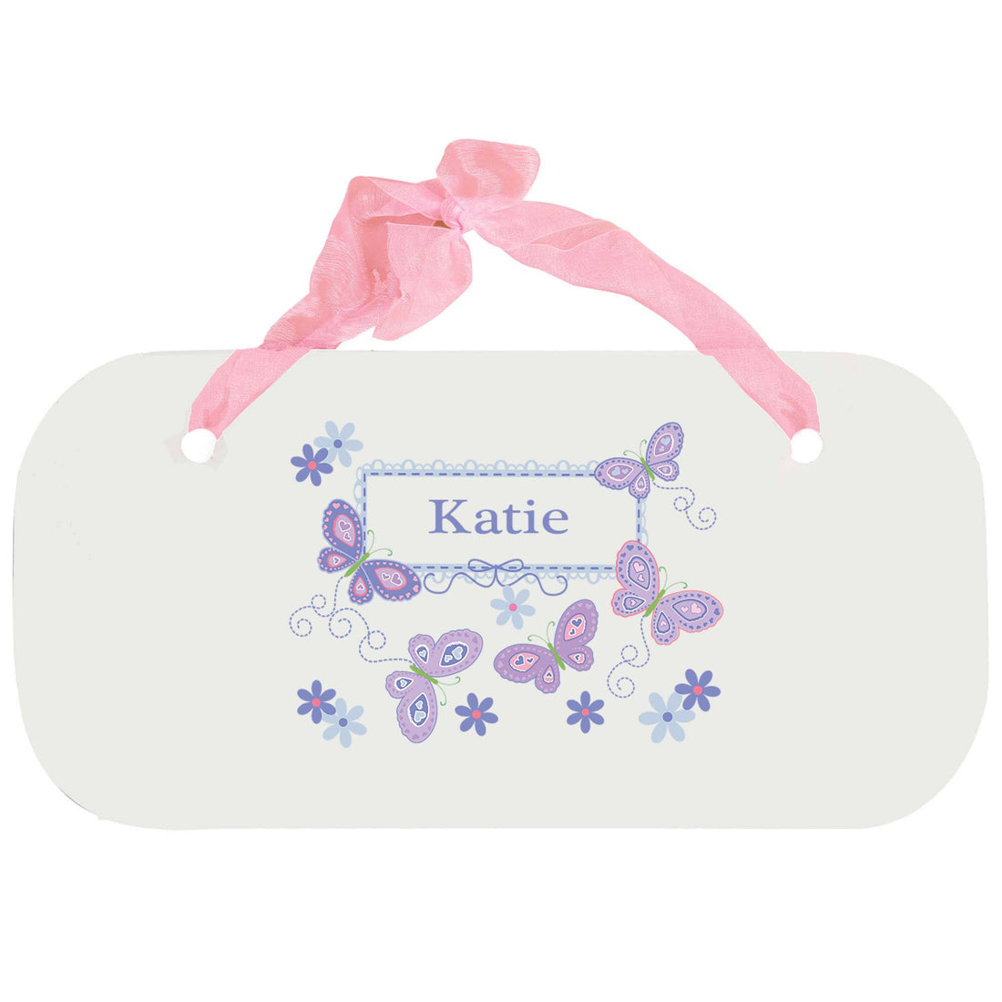 Personalized Girls Wall Plaque - Butterflies Lavender - MyBambino.com