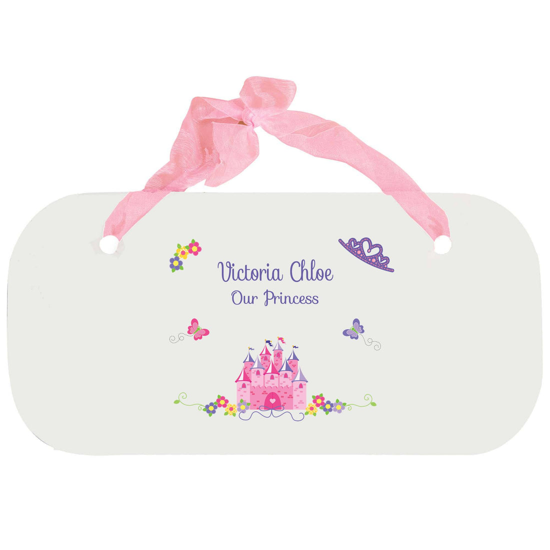 Personalized Girls Wall Plaque with Princess Castle design