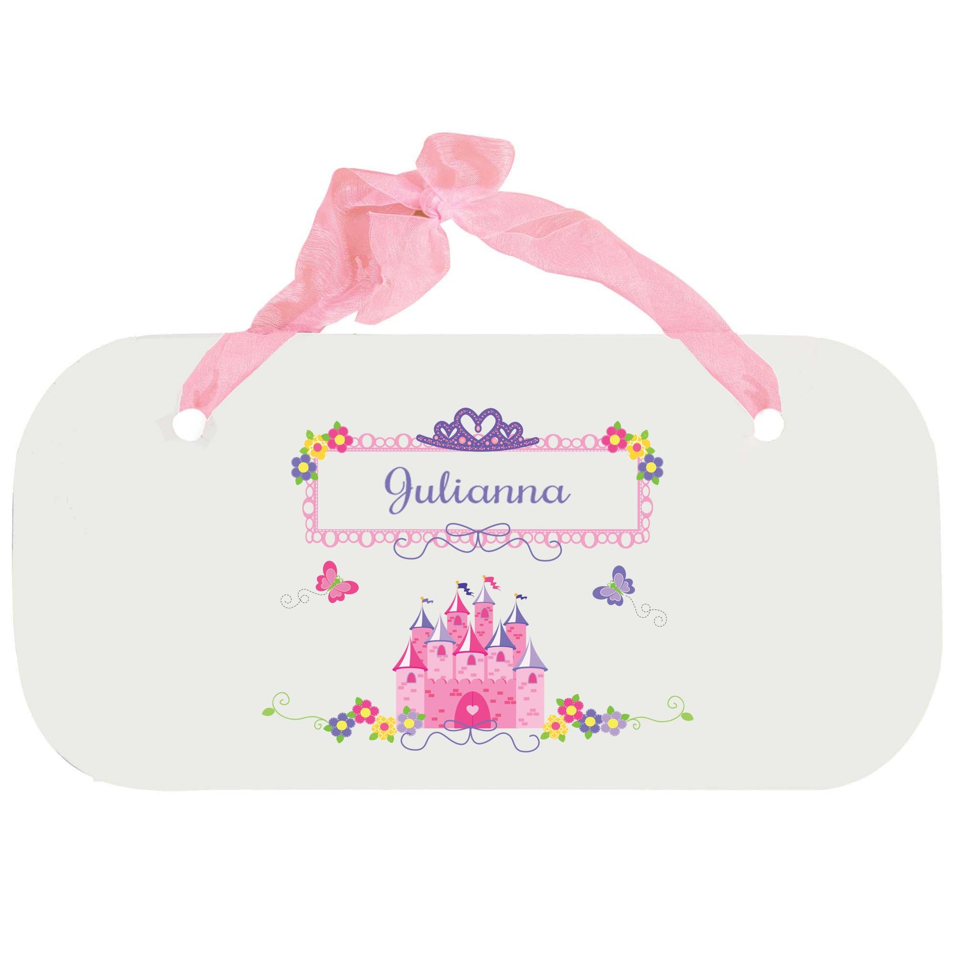 Personalized Girls Wall Plaque - Princess Castle - MyBambino.com
