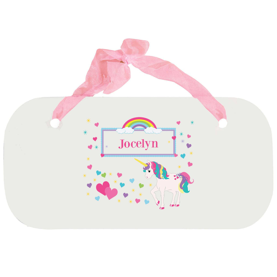 Personalized Girls Wall Plaque with Unicorn design