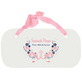 Personalized Girls Wall Plaque - Hc Navy Pink Floral Garland - MyBambino.com