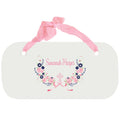 Personalized Girls Wall Plaque - Hc Navy Pink Floral Garland - MyBambino.com