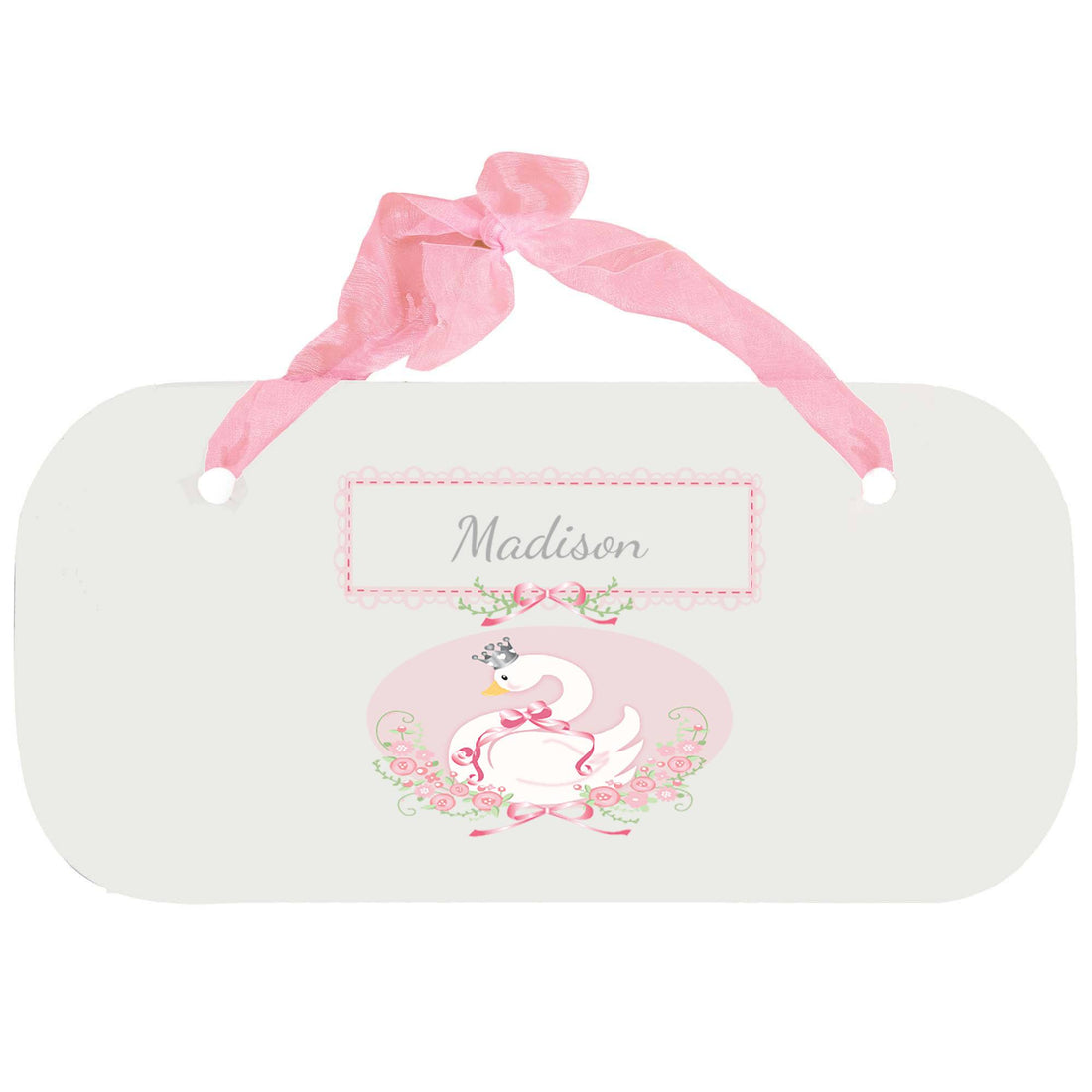 Personalized Girls Wall Plaque - Swan - MyBambino.com