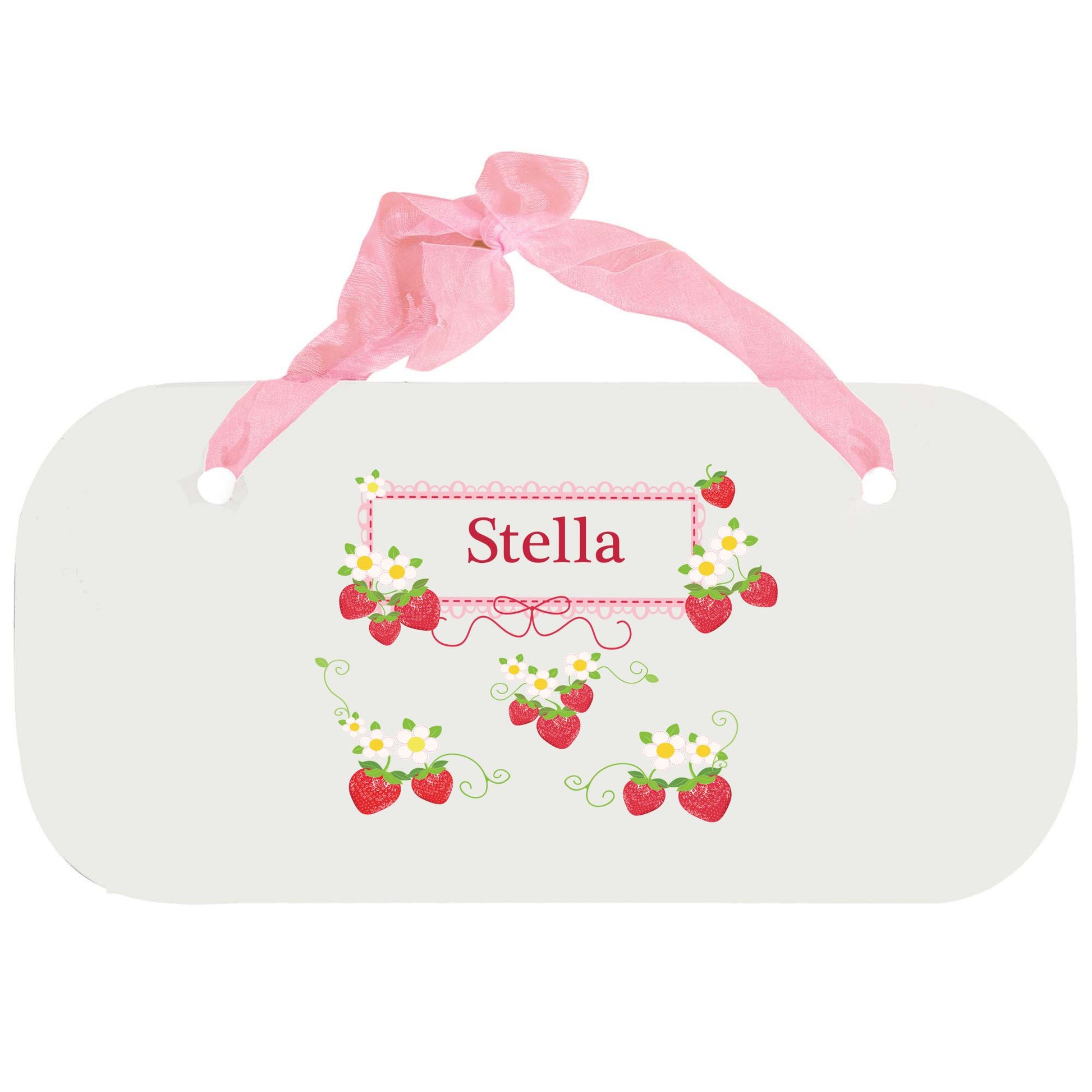 Personalized Girls Wall Plaque - Strawberries - MyBambino.com