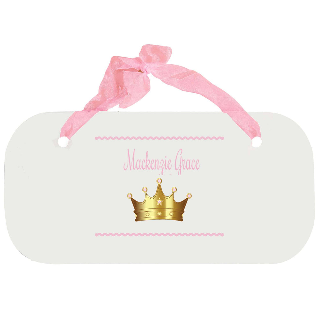 Personalized Girls Wall Plaque - Pink Princess Crown - MyBambino.com