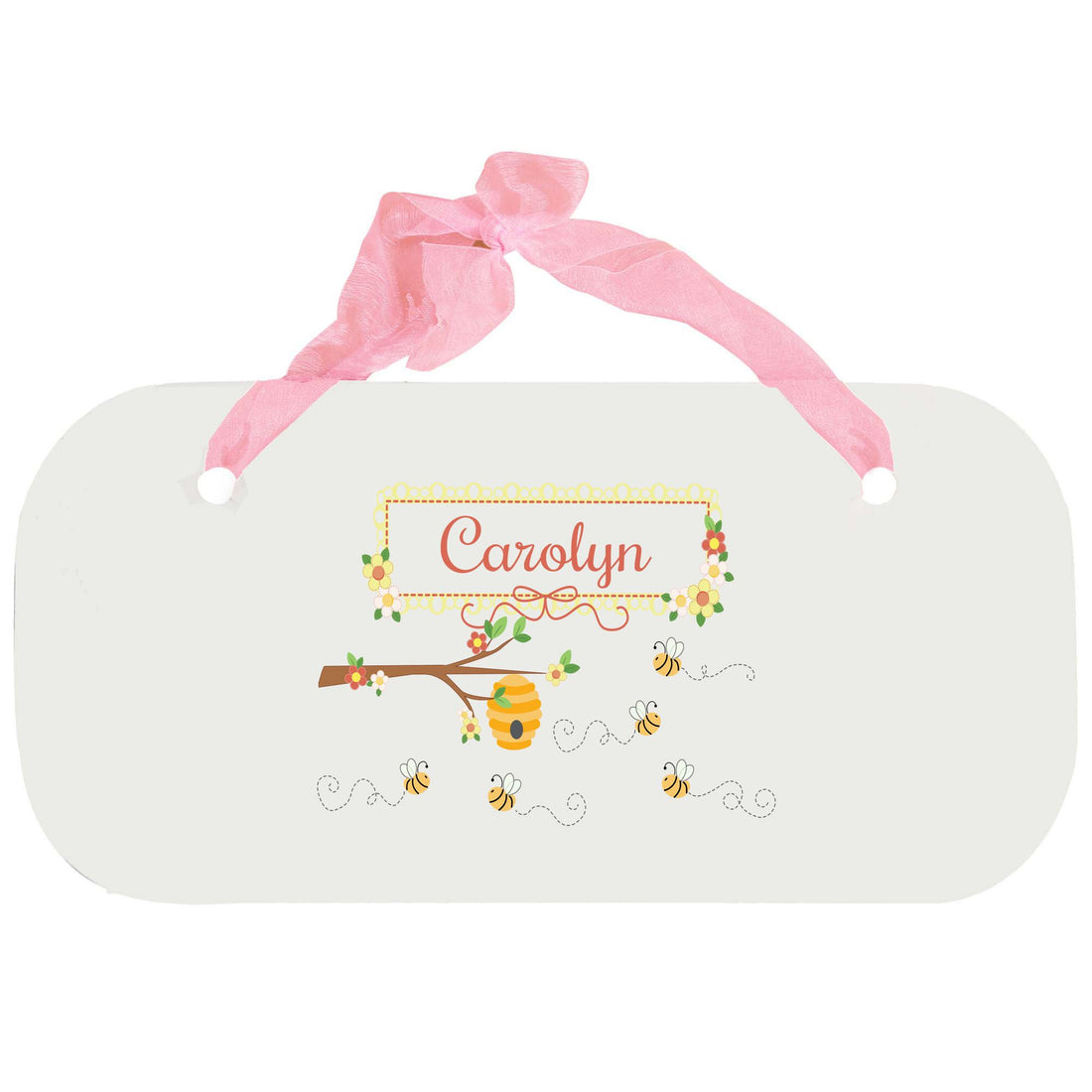 Personalized Girls Wall Plaque - Honey Bees - MyBambino.com
