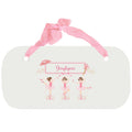 Personalized Girls Wall Plaque with Ballerina Brunette design