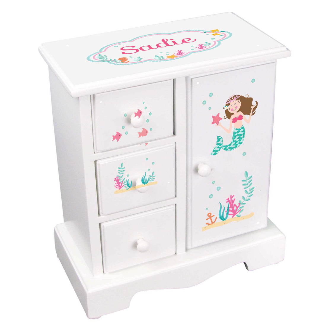 Jewelry Armoire - Brunette Mermaid - MyBambino.com