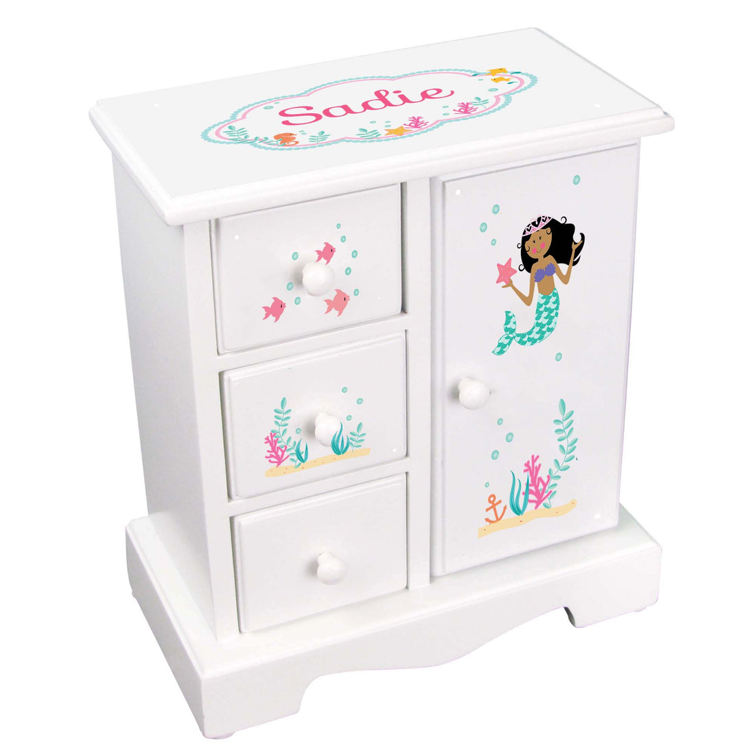 Jewelry Armoire - Dark Skin/Hair Mermaid - MyBambino.com