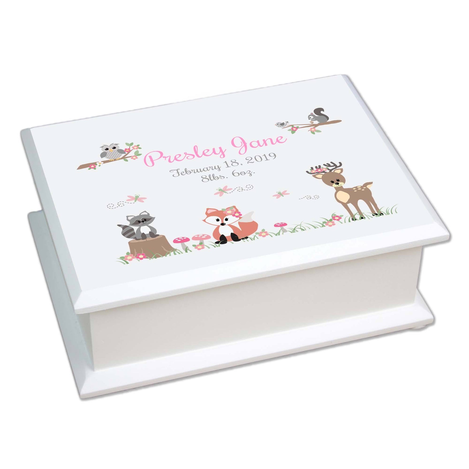 Lift Top Jewelry Box - Gray Woodland - MyBambino.com