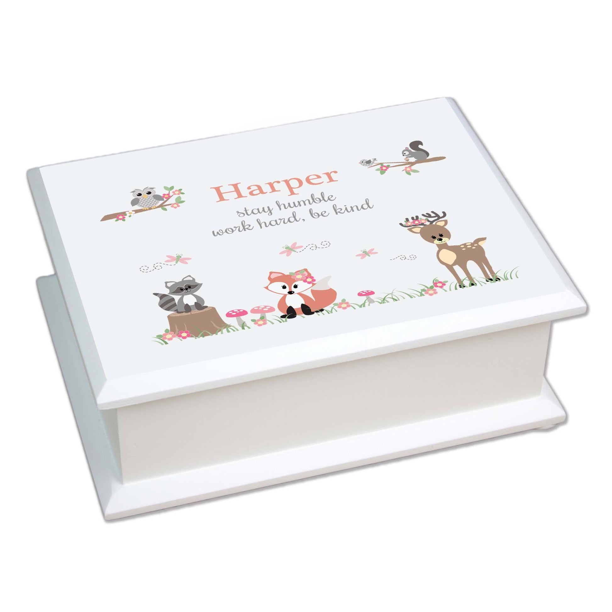 Lift Top Jewelry Box - Gray Woodland - MyBambino.com