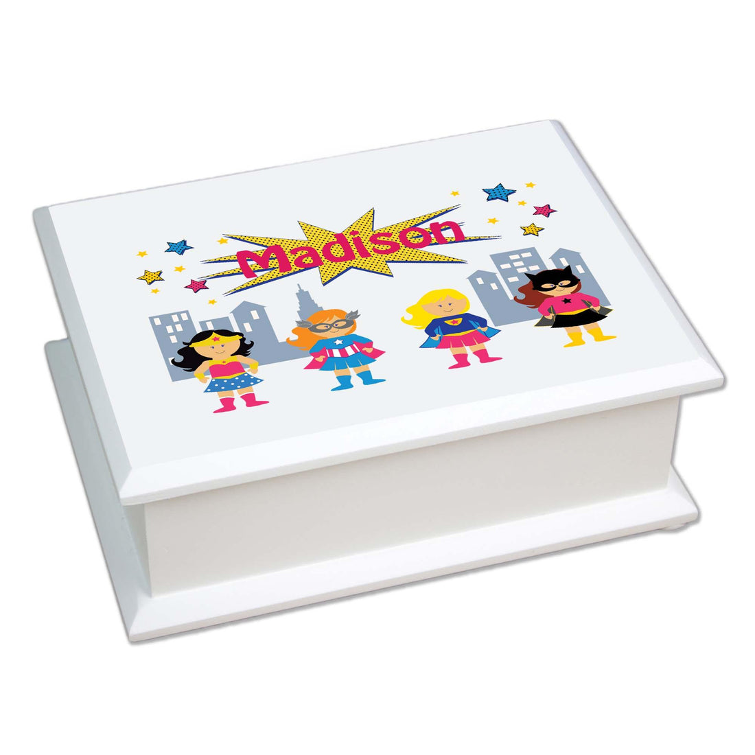 Lift Top Jewelry Box - Girl's Superhero - MyBambino.com