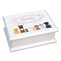 Personalized Lift Top Jewelry Box with Pink Dog design