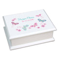 Butterfly Jewelry Box - Aqua Pink Liift Top Butterfly Jewelry Box - MyBambino.com