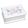 Butterfly Jewelry Box - Aqua Pink Liift Top Butterfly Jewelry Box - MyBambino.com